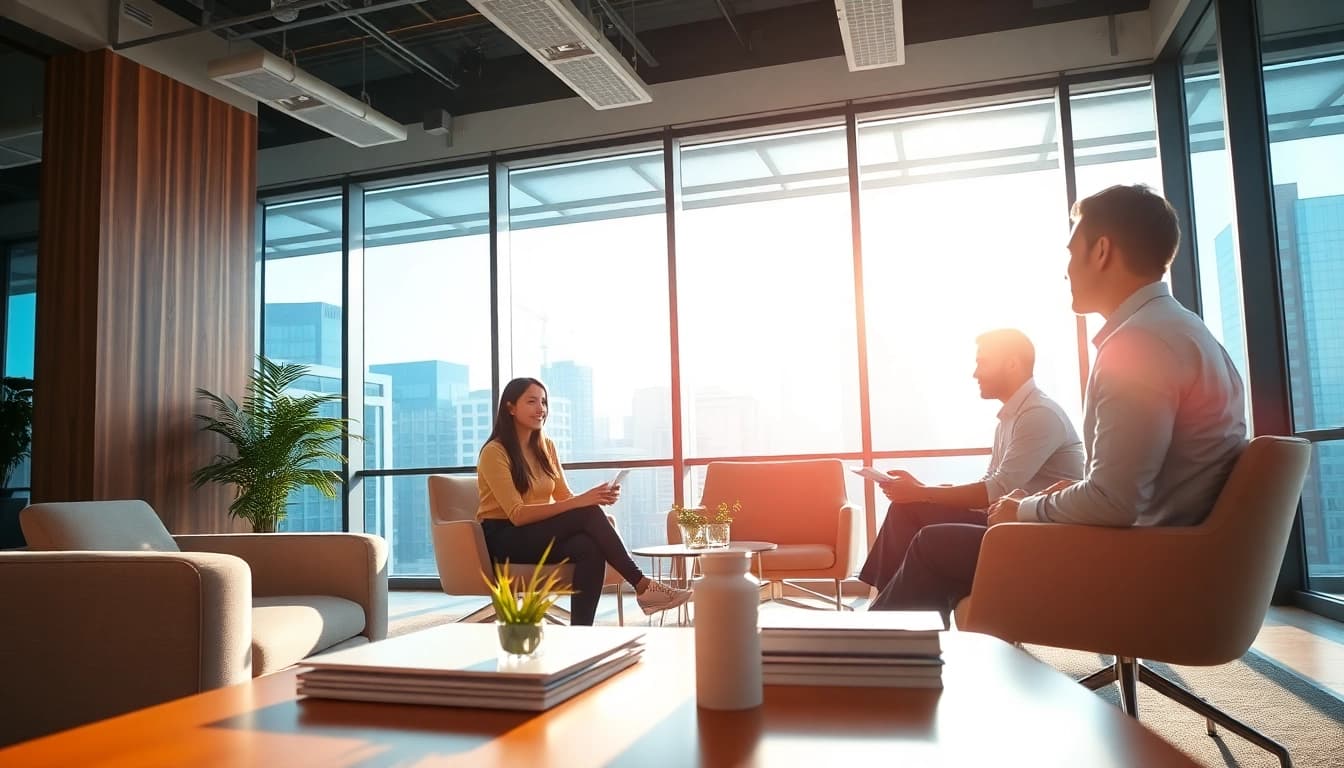 Beratung Immobilienmakler Frankfurt Preungesheim mit zufriedenen Kunden in einem modernen Büro.