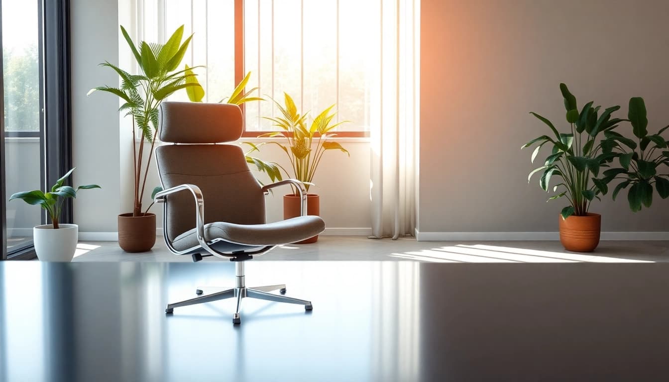 Refurbished Vitra chair enhancing modern office decor with elegant design features.