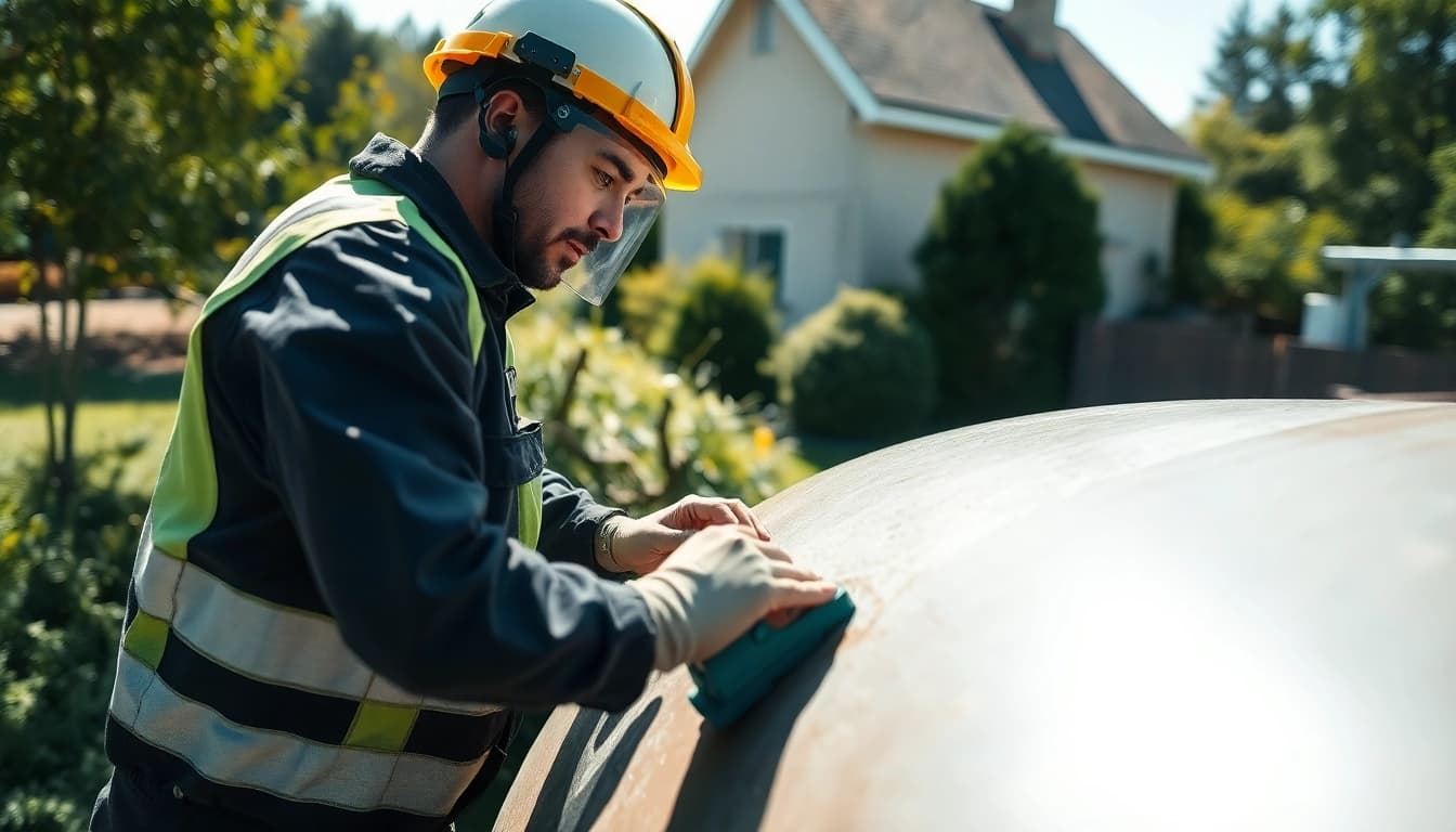 Öltankreinigung und Stilllegung durch einen Techniker zur Gewährleistung von Sicherheit.