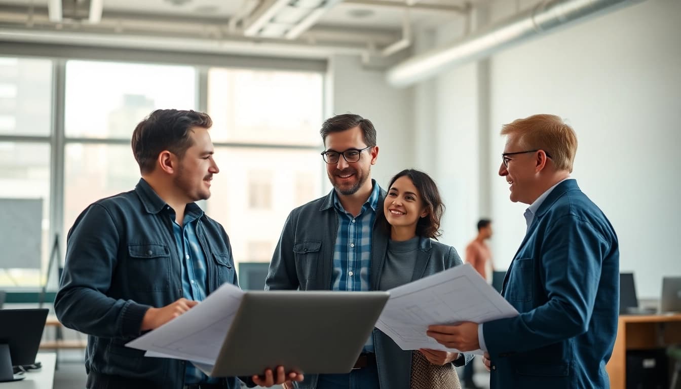 Headhunter Ingenieure in einem dynamischen Gespräch über Ingenieurprojekte.