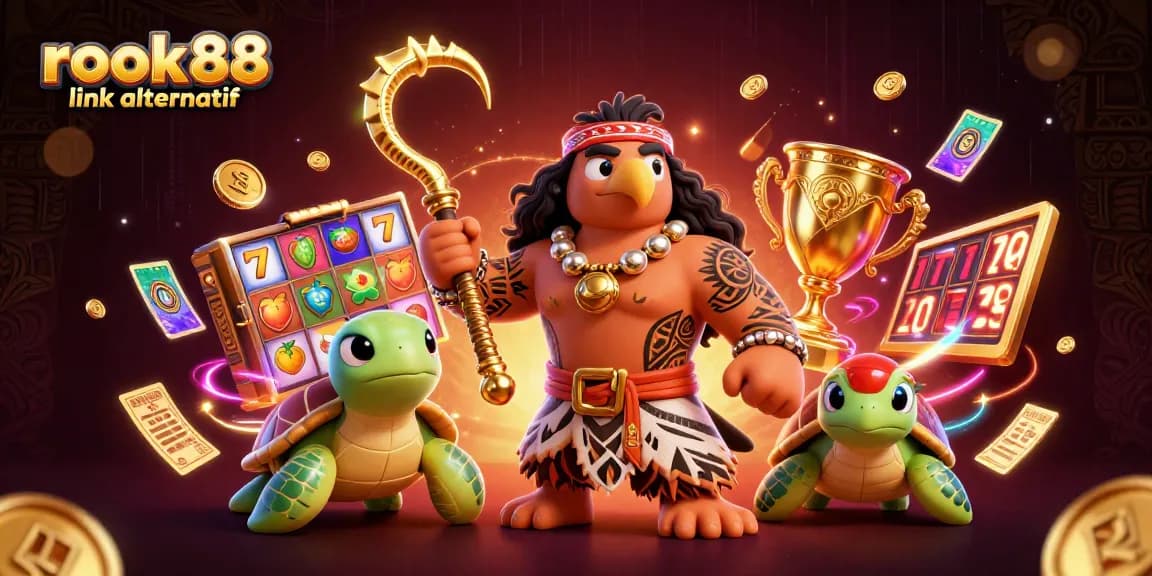 Bet on winning strategies with rokok88 link alternatif showcased in lively 3D casino scene.