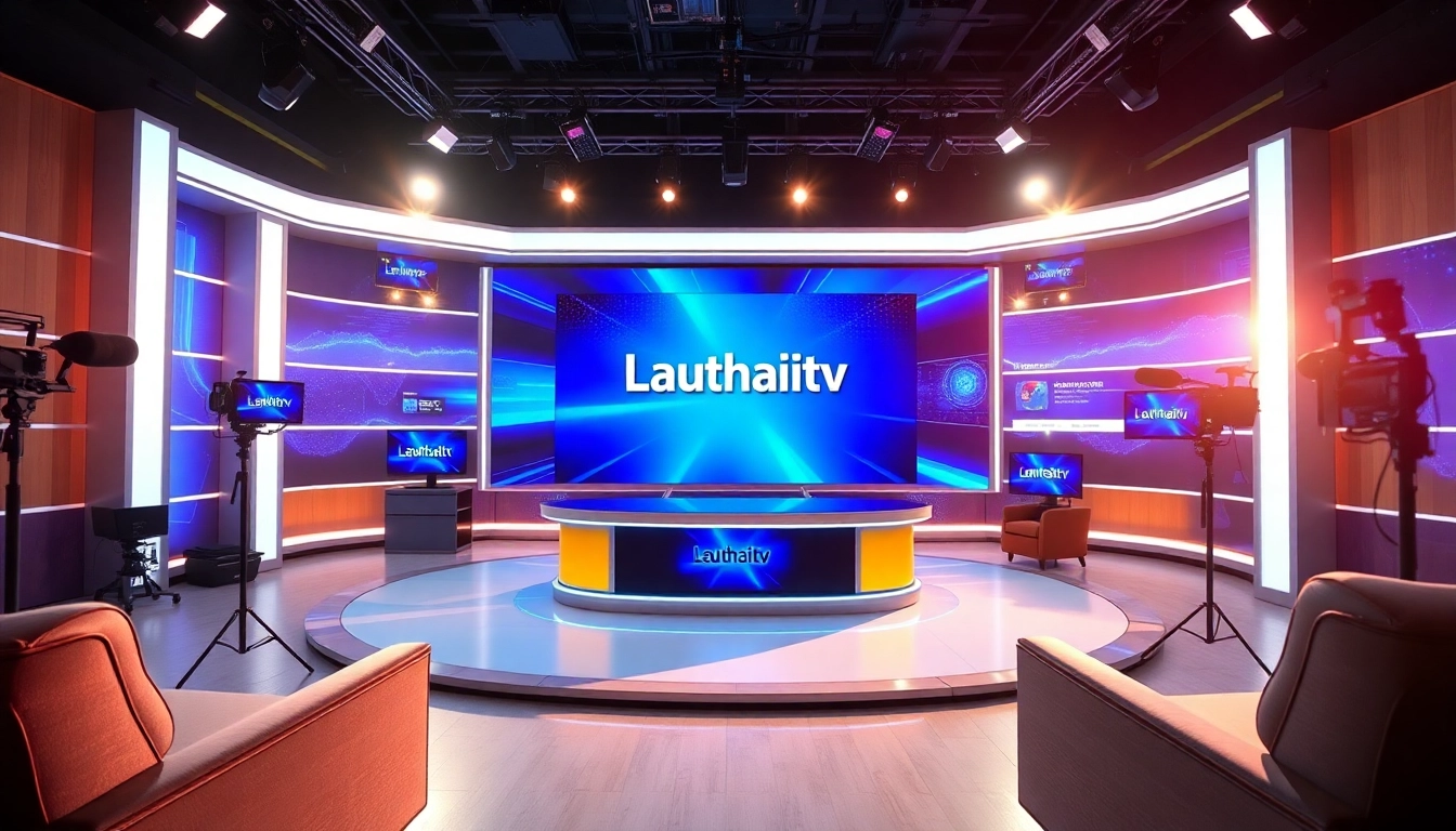 Lauthaitv broadcast studio with modern design and dynamic atmosphere.