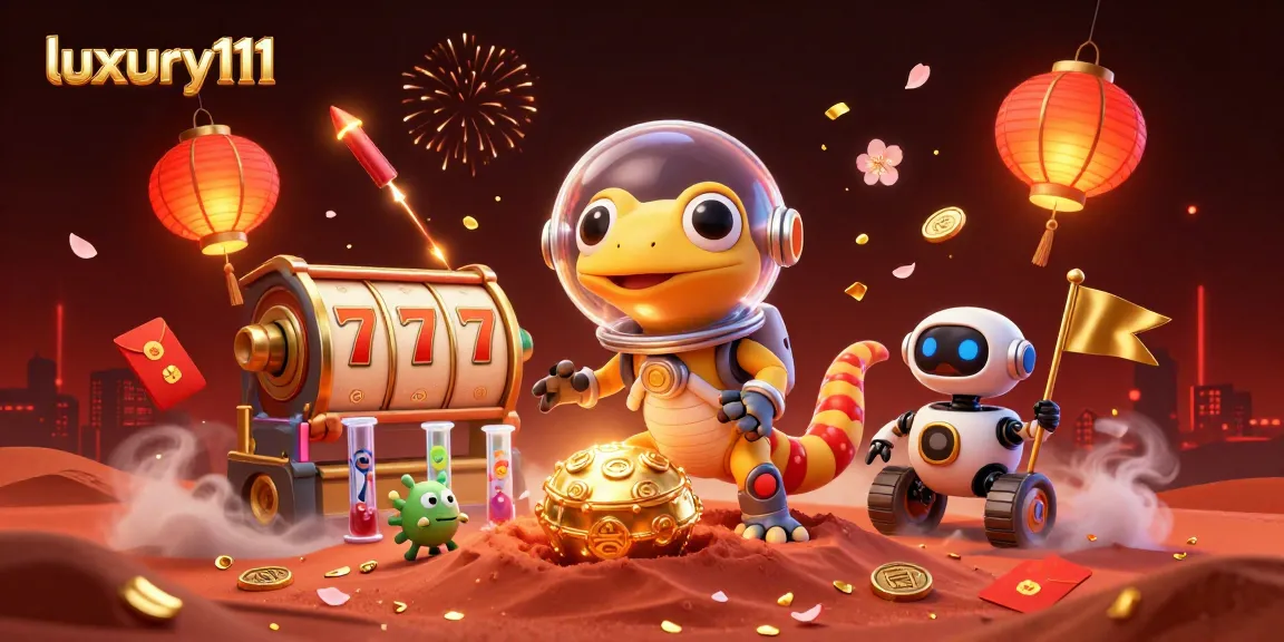 Engage with luxury111 through dynamic casino adventures featuring Martian gecko and vibrant gaming elements.