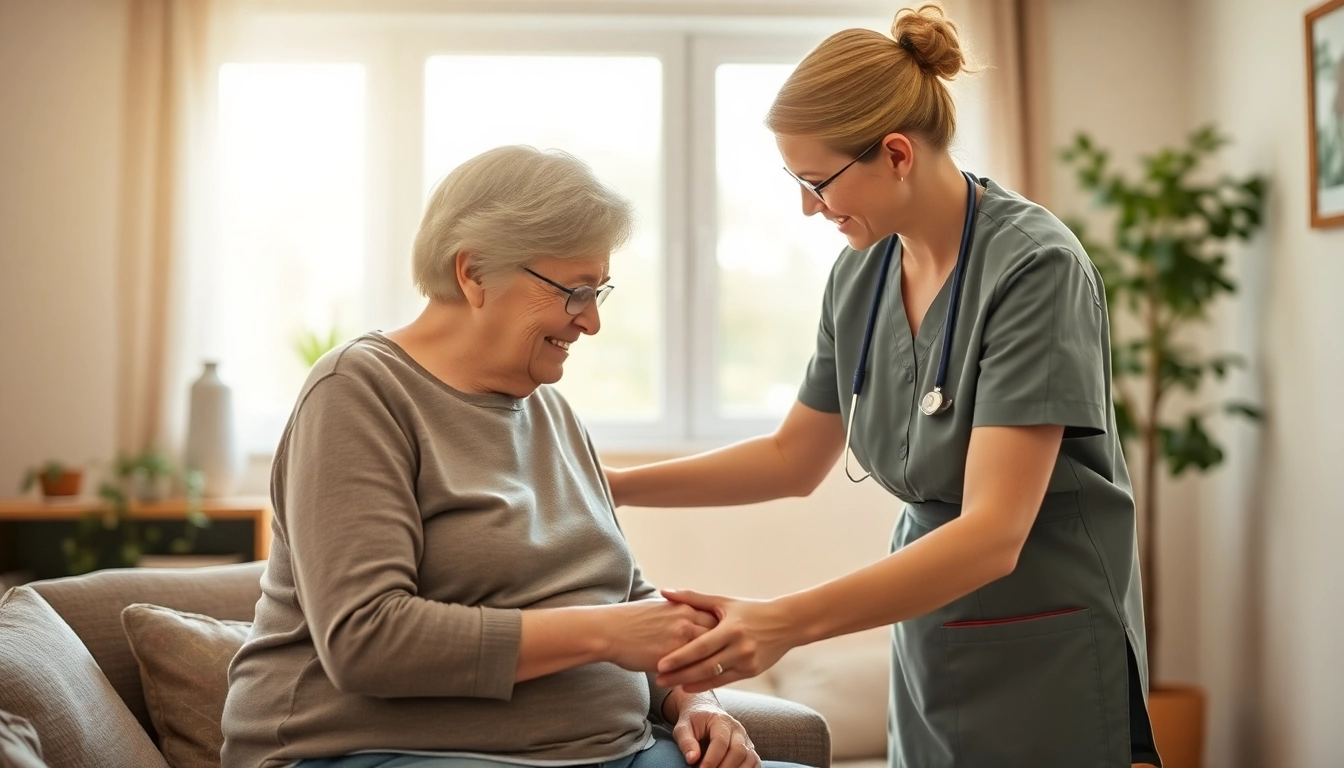 Empathetic pflegefachkraft hameln providing care and support to an elderly patient at home.