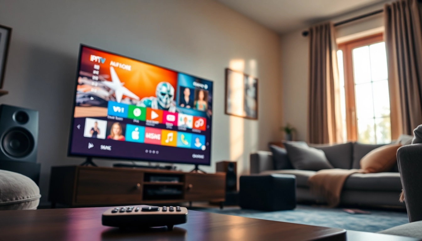 Erleben Sie IPTV Deutschland in einem modernen Wohnzimmer mit ausgezeichneter Technologie.