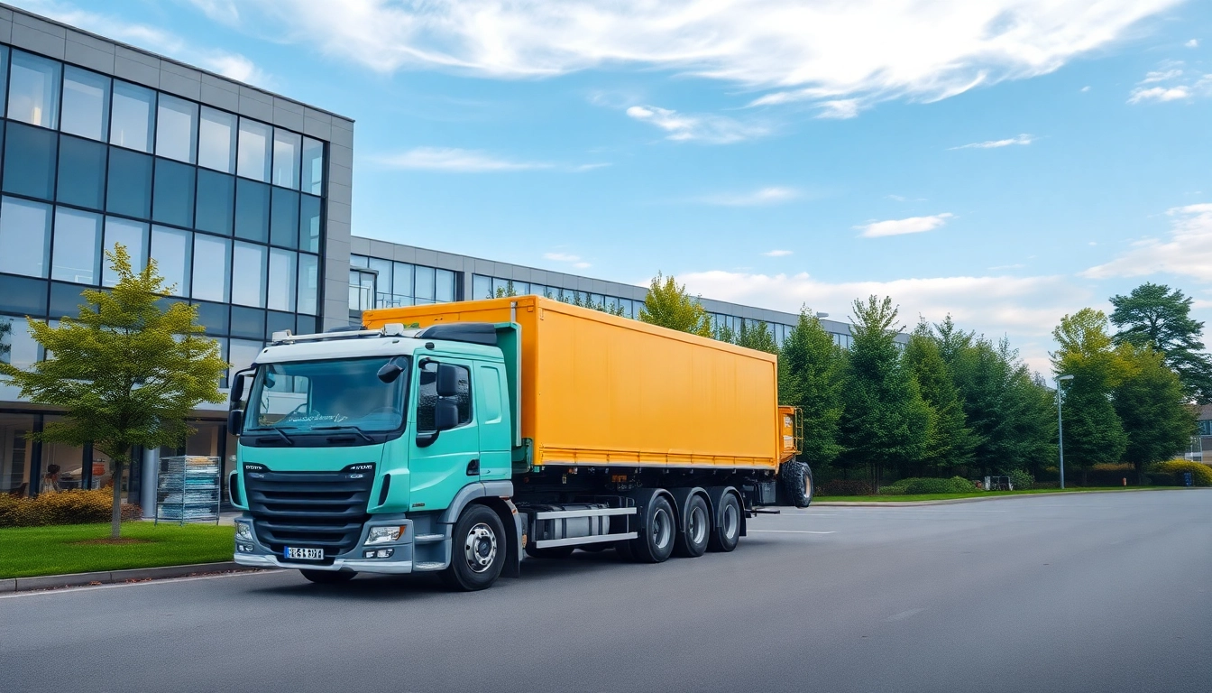 Schrottabholung Wuppertal, professioneller LKW holt Schrott ab und sorgt für einen sauberen Standort.
