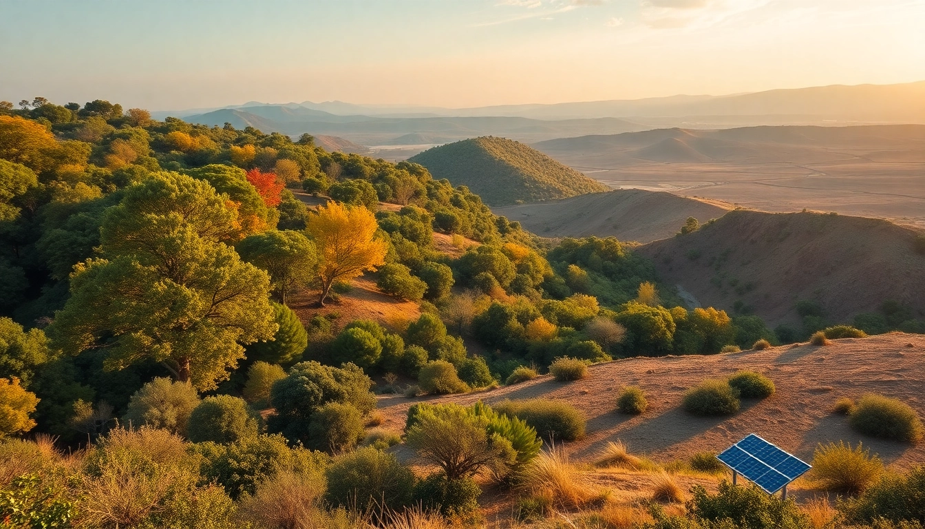 Showcasing climate impacts, a contrasting landscape featuring lush greenery beside drought-affected areas.