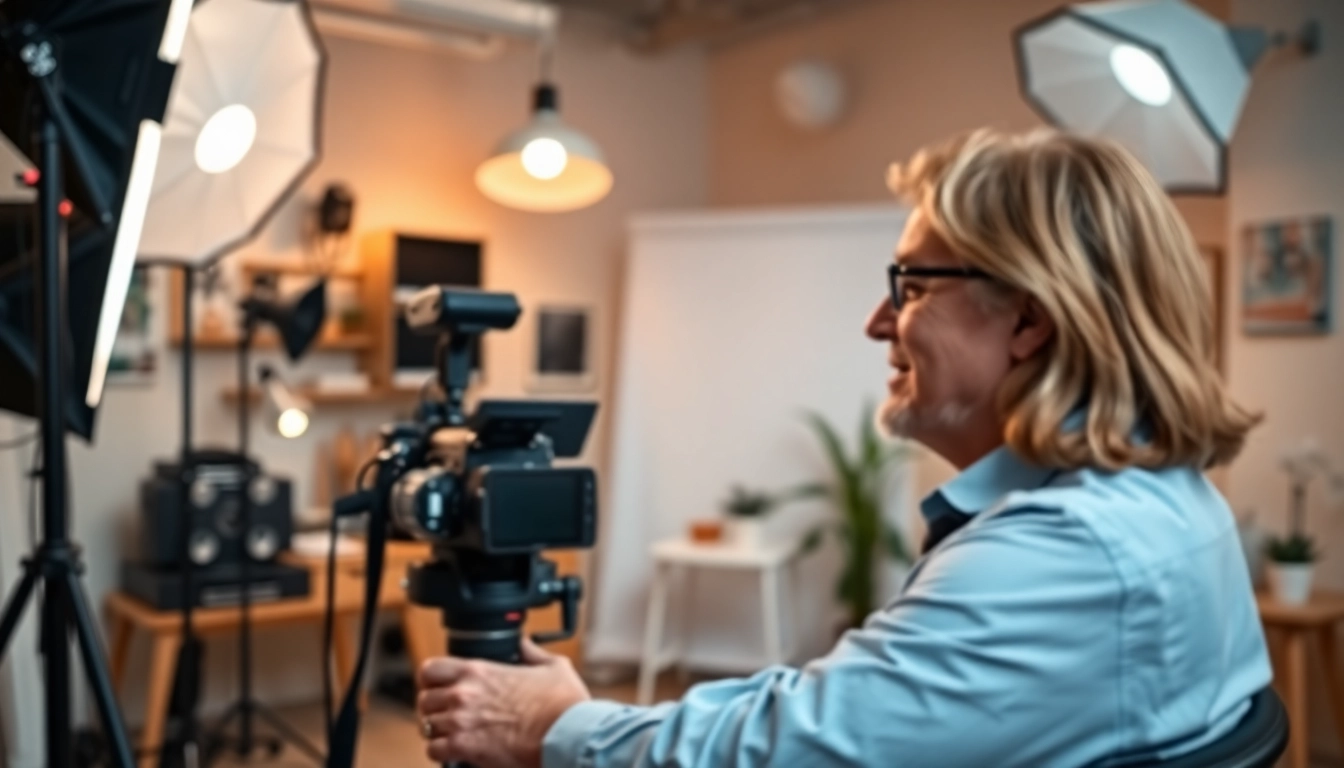 Praxisfotograf München in action, capturing an intimate moment in a vibrant studio setting.