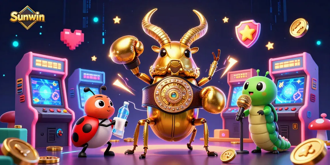 Experience high-stakes action with Sunwin's exciting gaming environment depicted in vibrant 3D illustration.