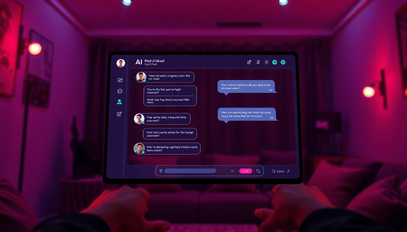 Engaging conversation on a modern AI platform for free ai sex chat, featuring vibrant colors and a cozy atmosphere.