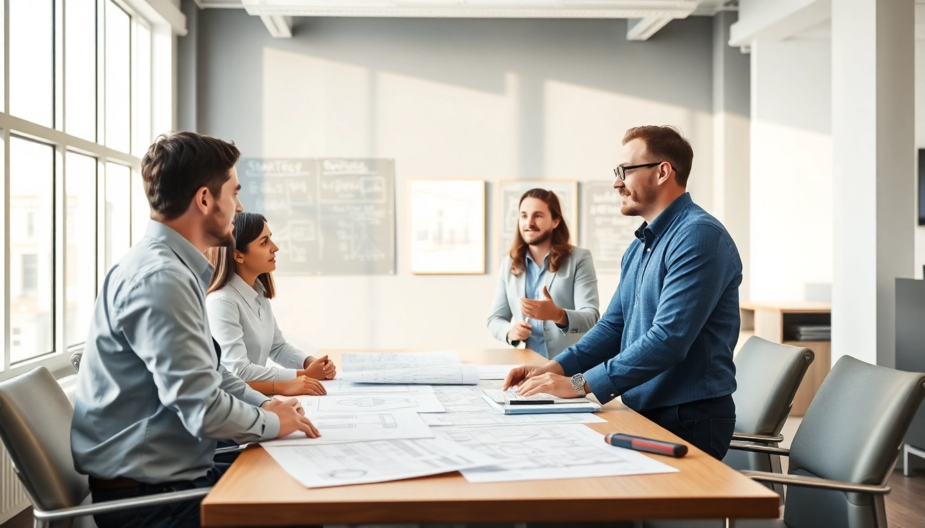 Headhunter Ingenieure bildet engagierte Ingenieure im Besprechungsraum ab.