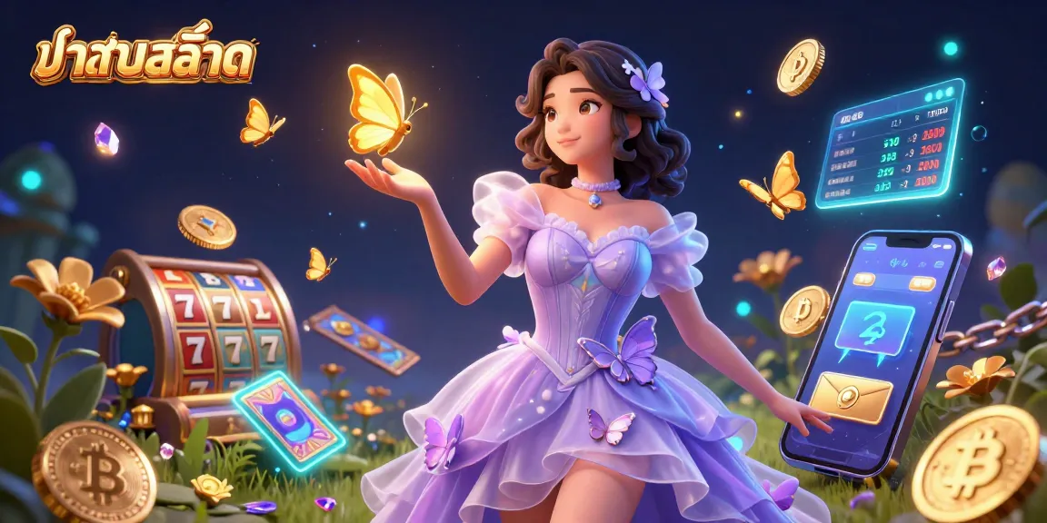 Spin the reels in ทดลองเล่นสล็อต, featuring a stunning scene with slot elements and magical effects.