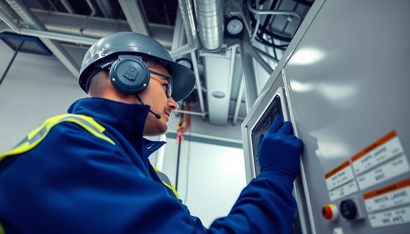 Technician conducting a DGUV V3 Prüfung ensuring safety standards are met on electrical devices.