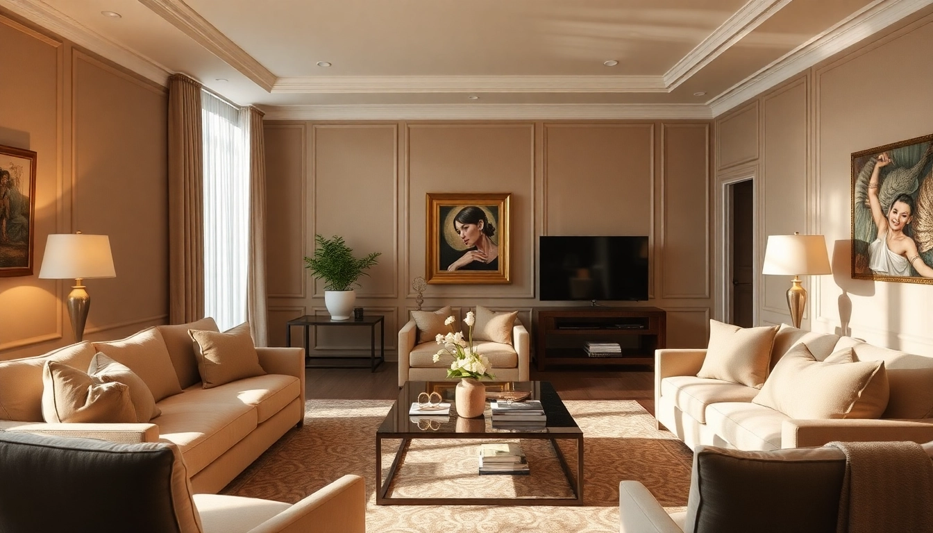 Luxury living room showcasing plush furnishings and sophisticated decor for a lavish lifestyle.