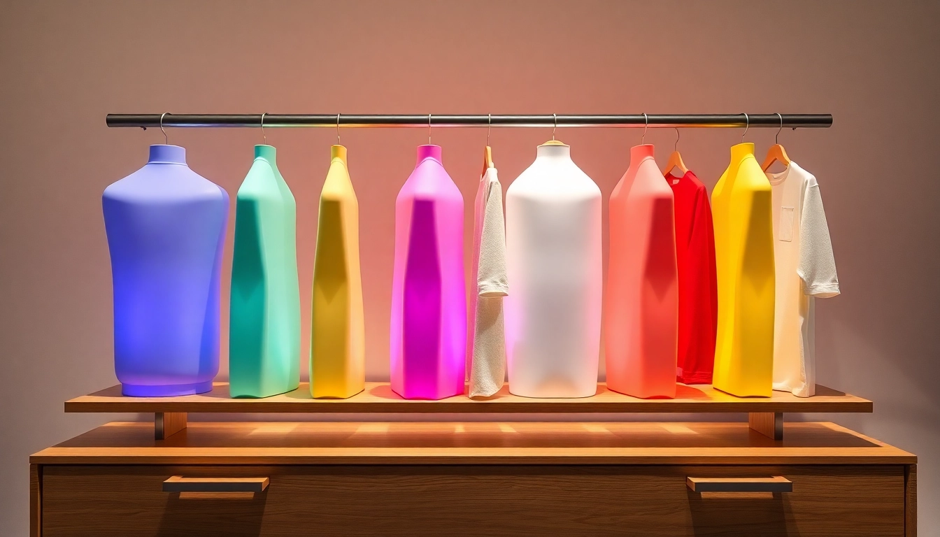 Kunststoff kleiderbügel in bunten Farben elegant aufgestellt, ideal für stilvolle Garderoben.