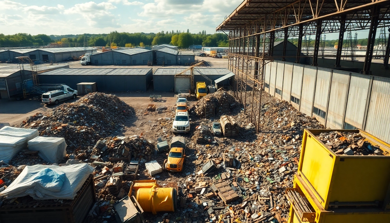 Schrottplatz Duisburg mit verschiedenen Metallsorten und effizienter Organisation.