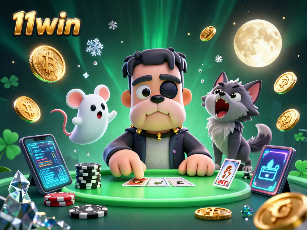 Engage with thrilling card games at 11win, featuring unique characters and vibrant casino elements.