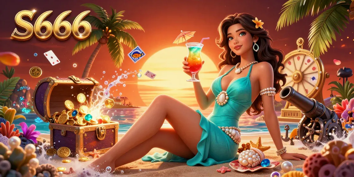 S666 offers vibrant gameplay experiences with a glamorous Asian woman themed in a dynamic casino scene.