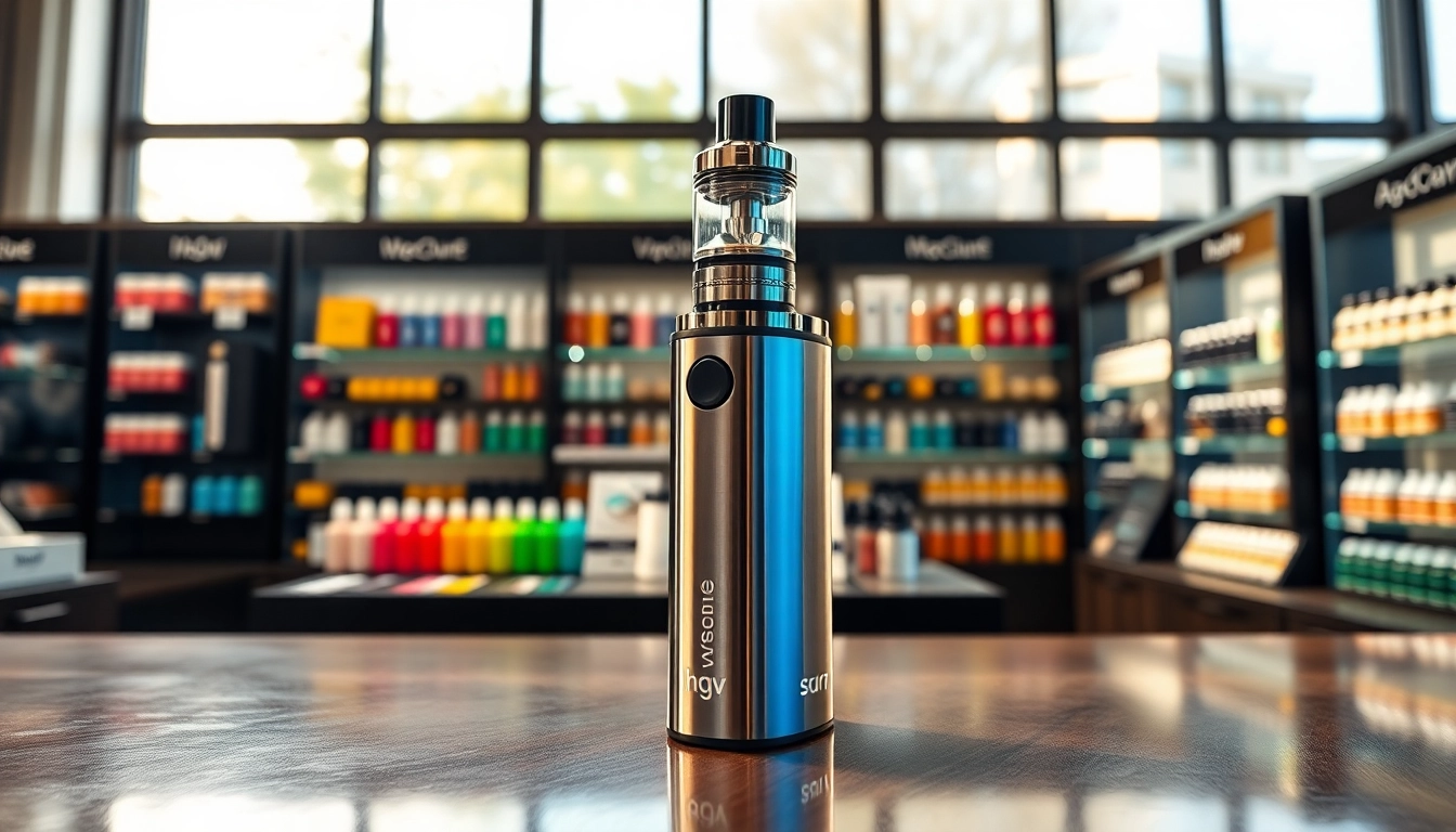 Vape Store showcasing the hqd surv with vibrant e-liquids in a modern setting.