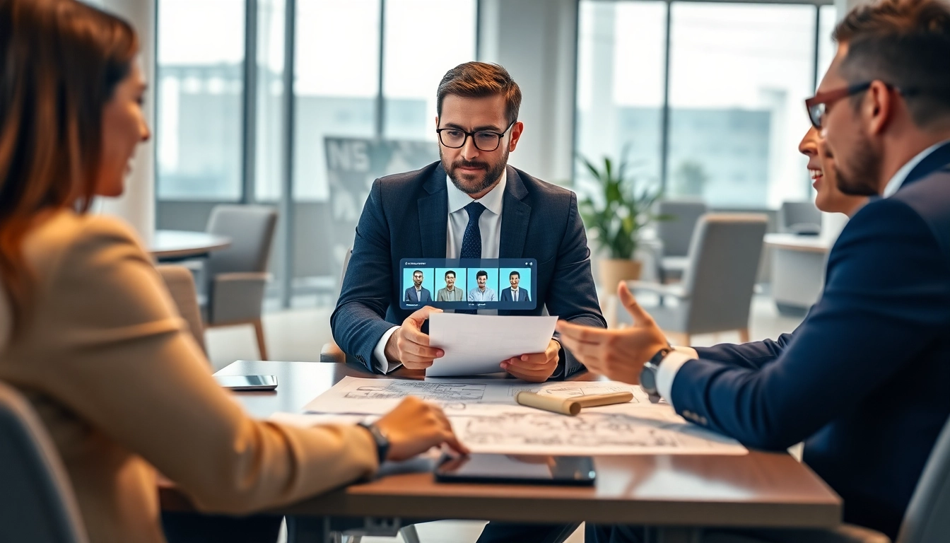 Headhunter Ingenieure beraten erfolgreich Klienten in einem modernen Büro.