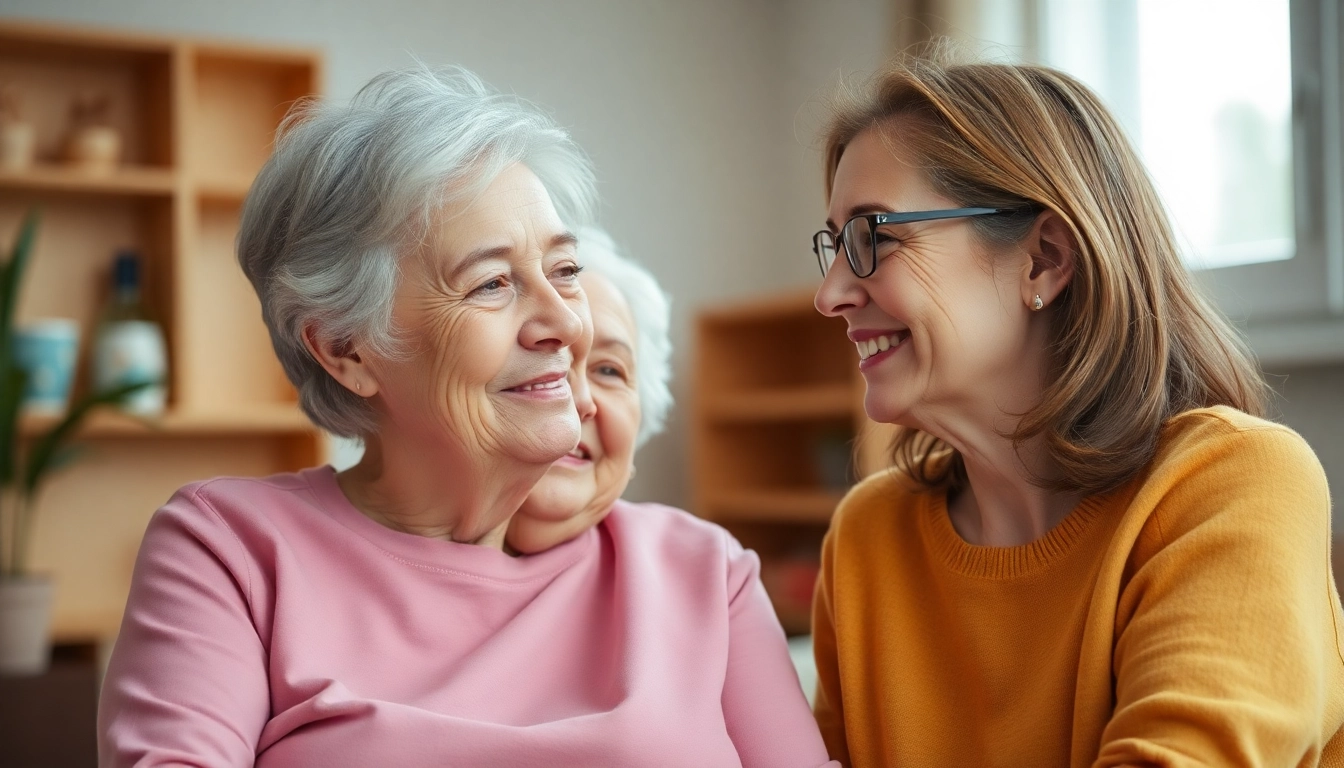Interaktion zwischen einer Pflegefachkraft in Hameln und einem älteren Patienten, die fürsorgliche Atmosphäre zeigt.