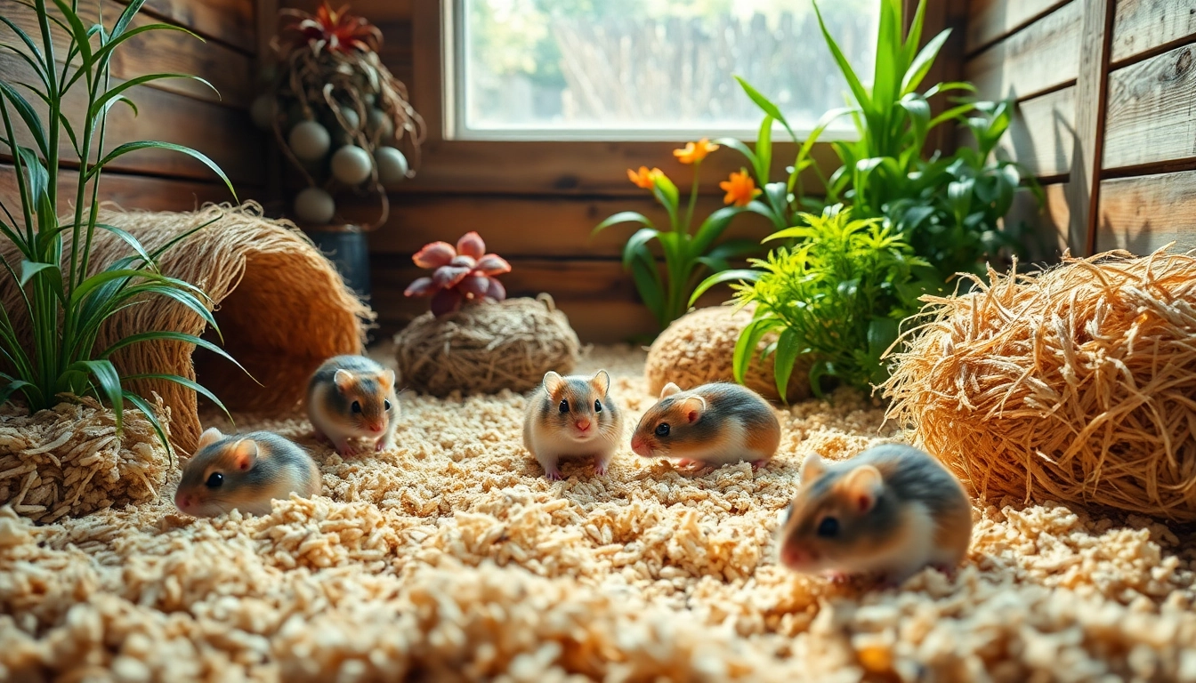 Hanfmatte im gemütlichen Tiergehege mit lebhaften Pflanzen und Tieren erkunden.