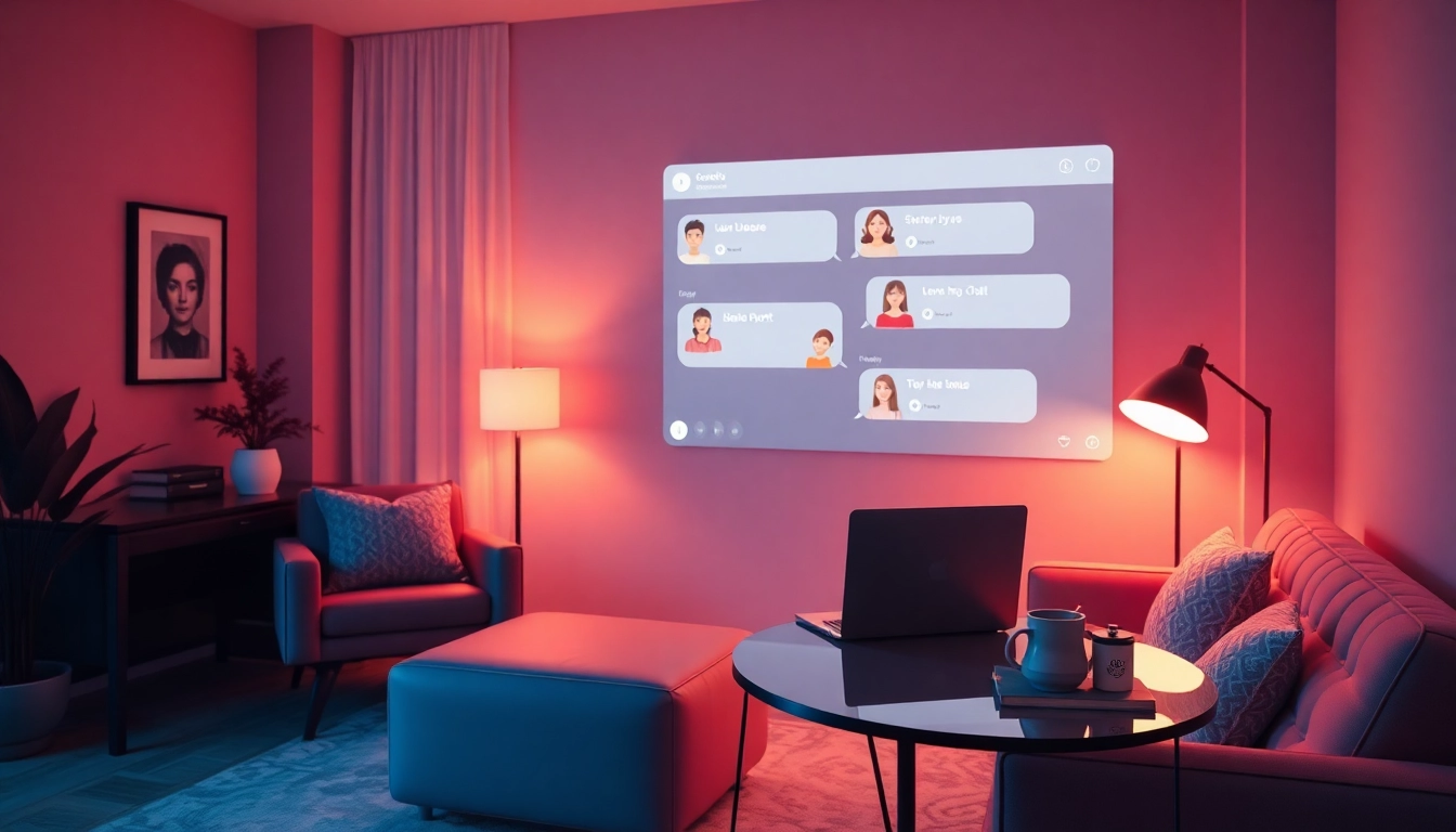 Engaging interface for sex chat with a cozy and inviting atmosphere.