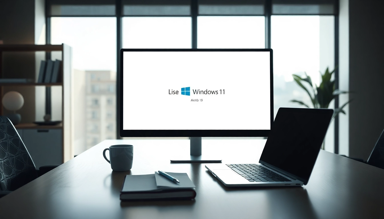 Aktivierung des Windows 11 Schlüssel auf einem Laptop in einem modernen Büro.