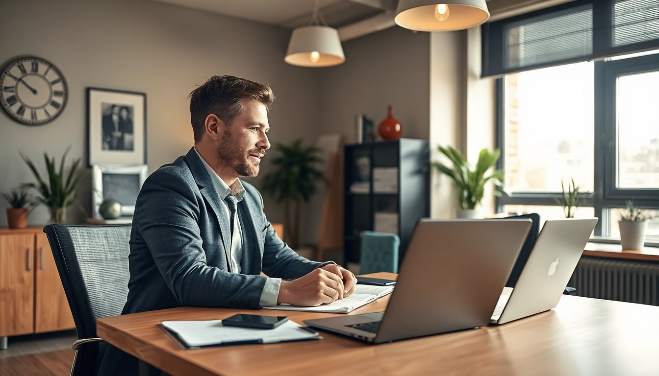 Headhunter Bochum in einem modernen Büro, während er Kandidaten berät.