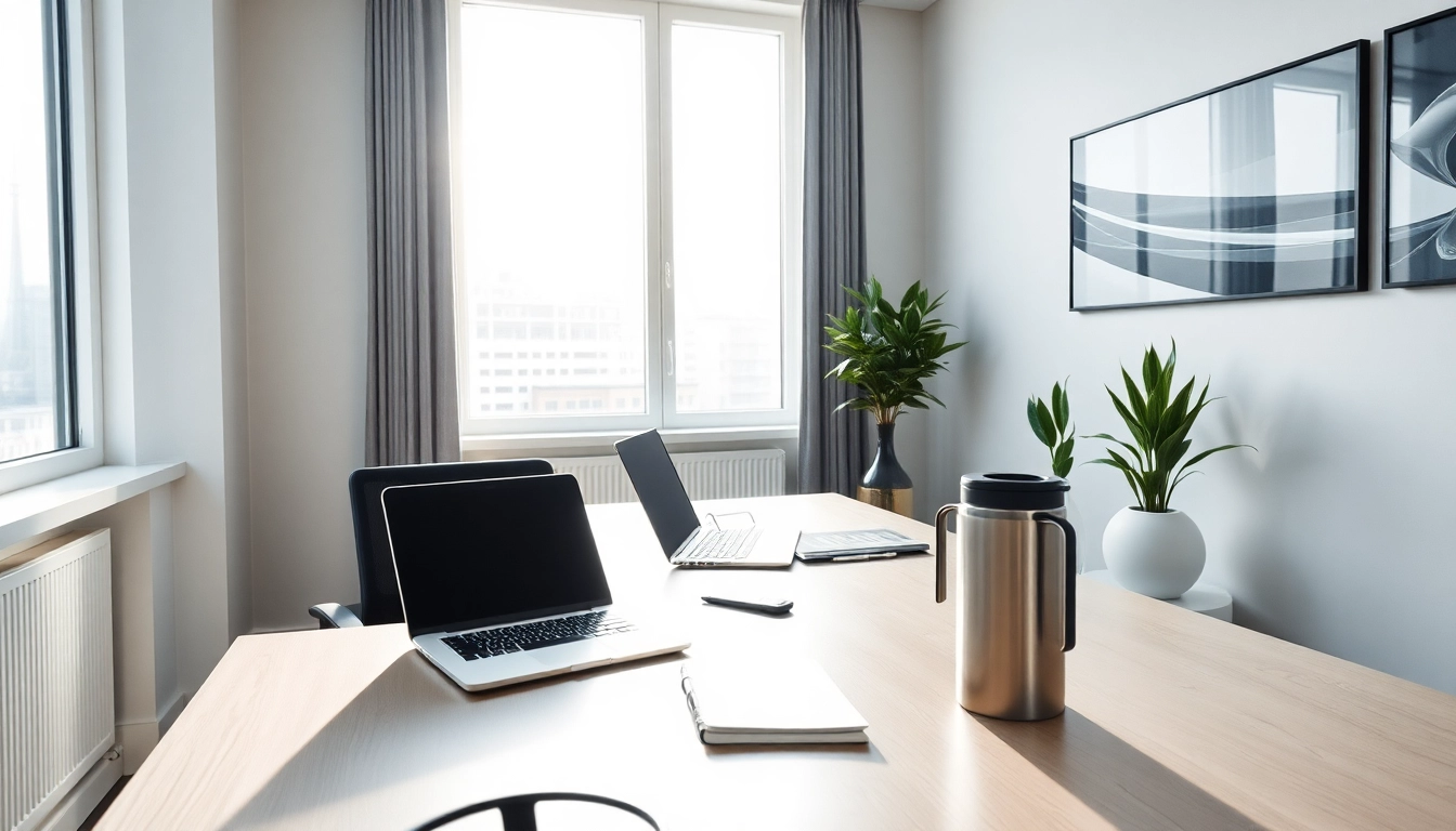 Professioneller Arbeitsplatz eines Headhunter Frankfurt mit modernem Interieur und natürlichem Licht.