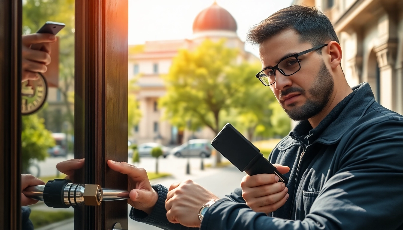 Professioneller Schlüsseldienst Prenzlauer Berg bei der Türöffnung mit hochwertigen Werkzeugen.