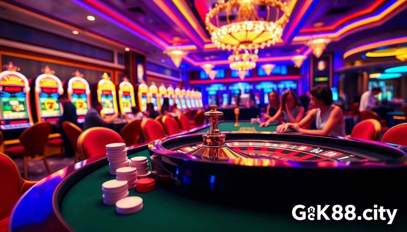 Experience the thrill of winning at the table games showcased at https://gk88.city/, featuring roulette and poker chips.
