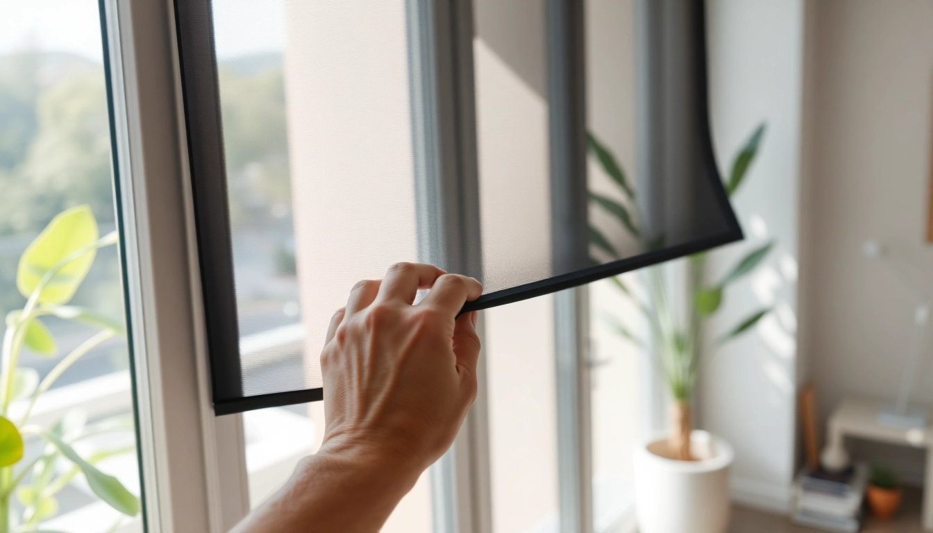 Fliegengittermaxx montage illustration mit eleganten Details für zuhause.