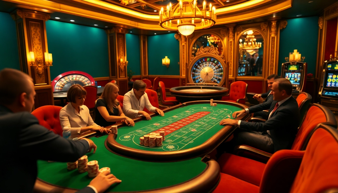 Experience luxury and excitement at the casino with players enjoying blackjack and roulette in the vibrant home bdtk1 atmosphere.