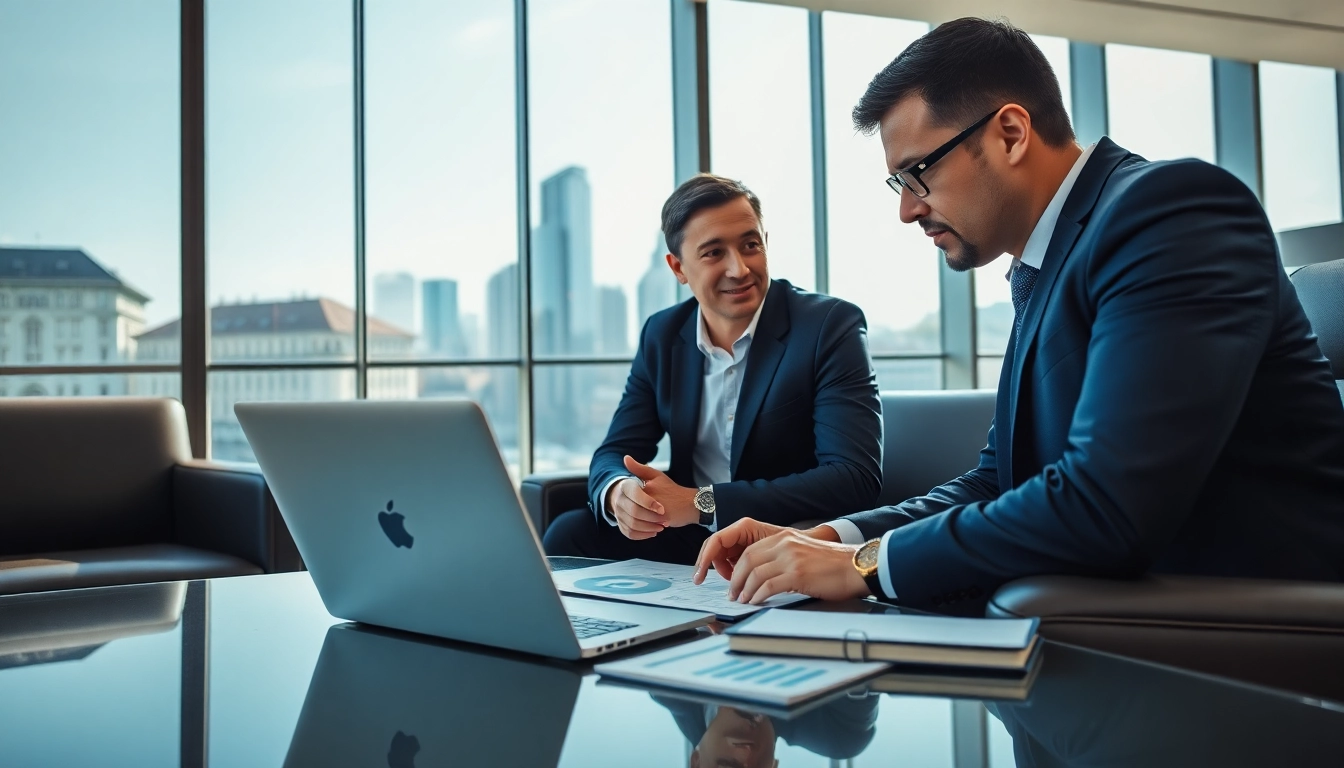 Headhunter Schweiz in a professional meeting environment discussing strategies for talent acquisition.