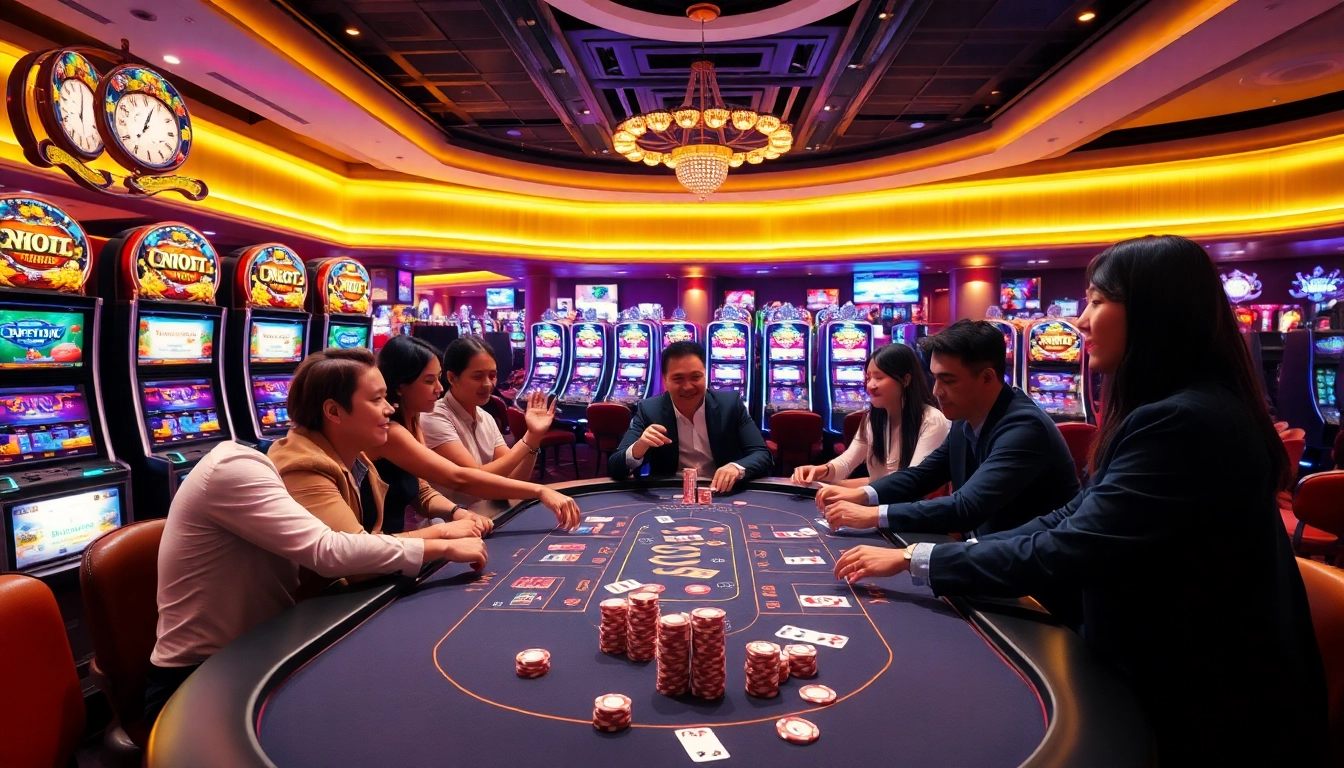 Poker players enjoying a thrilling game at https://rr88rd.com/, showcasing luxurious casino experience.