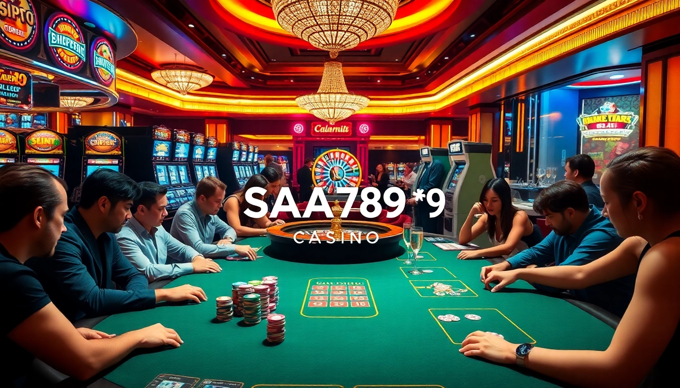 Engaged players enjoying poker at SAO789's vibrant online casino, showcasing excitement and strategic gameplay.