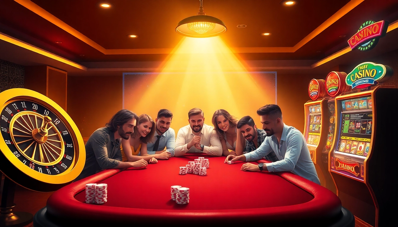 Experience the excitement of tg88 casino with an engaging poker game and vibrant slot machines.