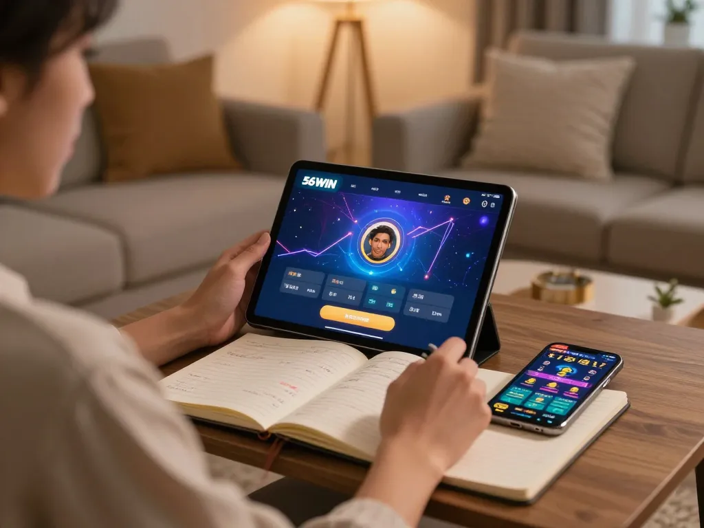 Engaging online gameplay on 56WIN app, showcasing immersive gaming experience.