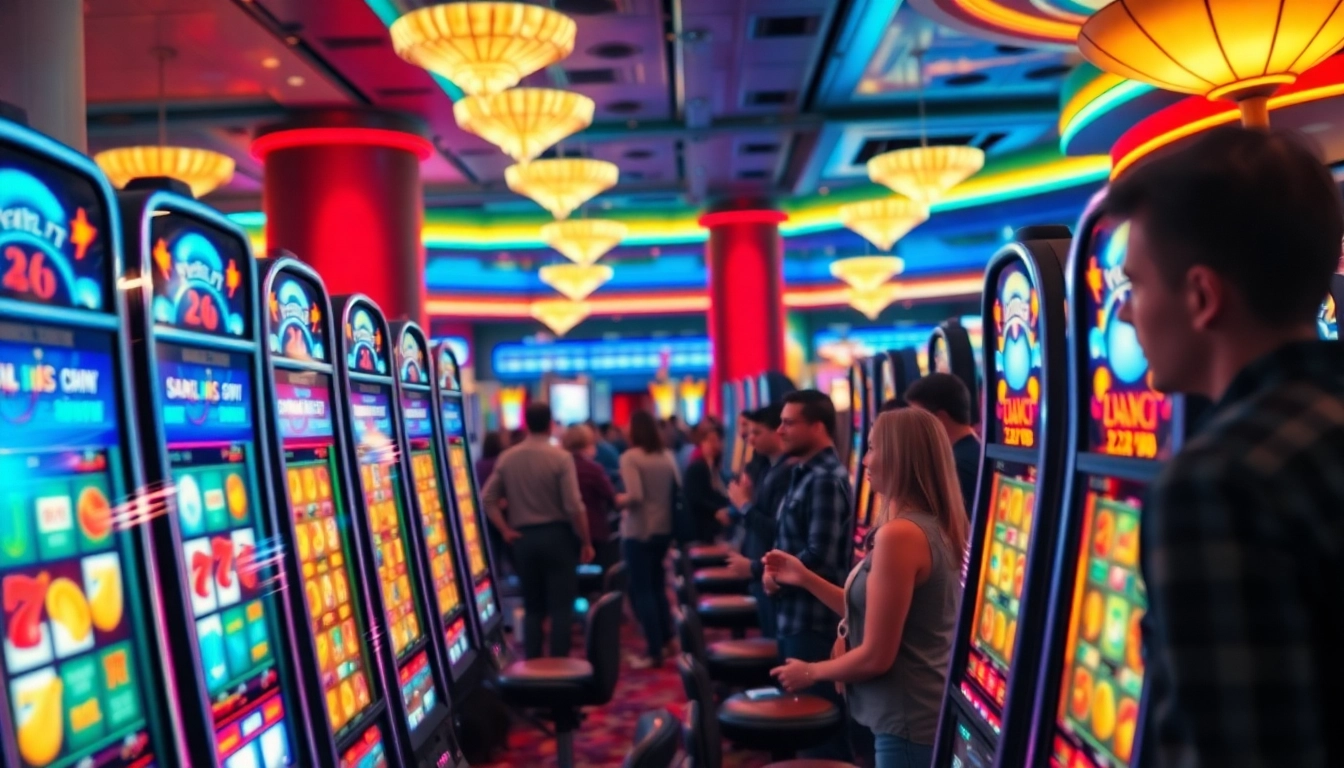 เล่นสล็อตออนไลน์ในบรรยากาศคาสิโนที่เต็มไปด้วยผู้เล่นในอารมณ์ที่ตื่นเต้น